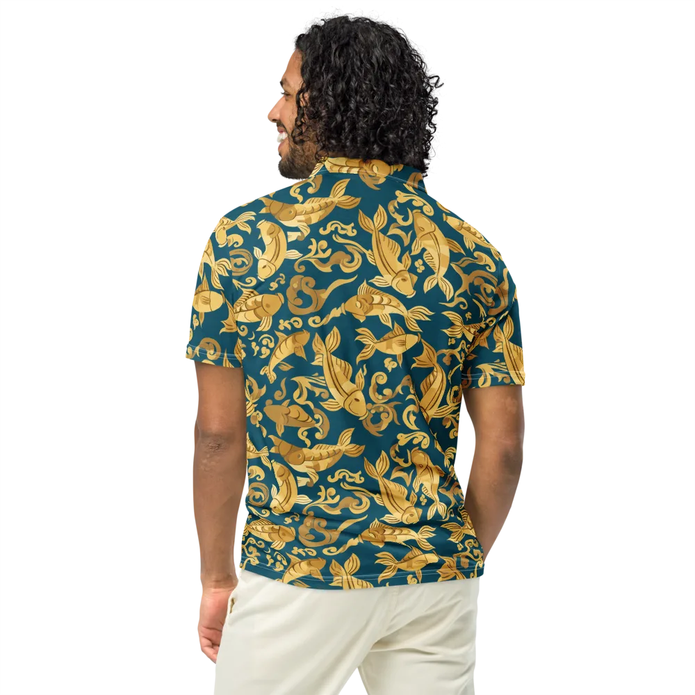 Golden Pond on Men's Slim Fit Polo Shirt — Back