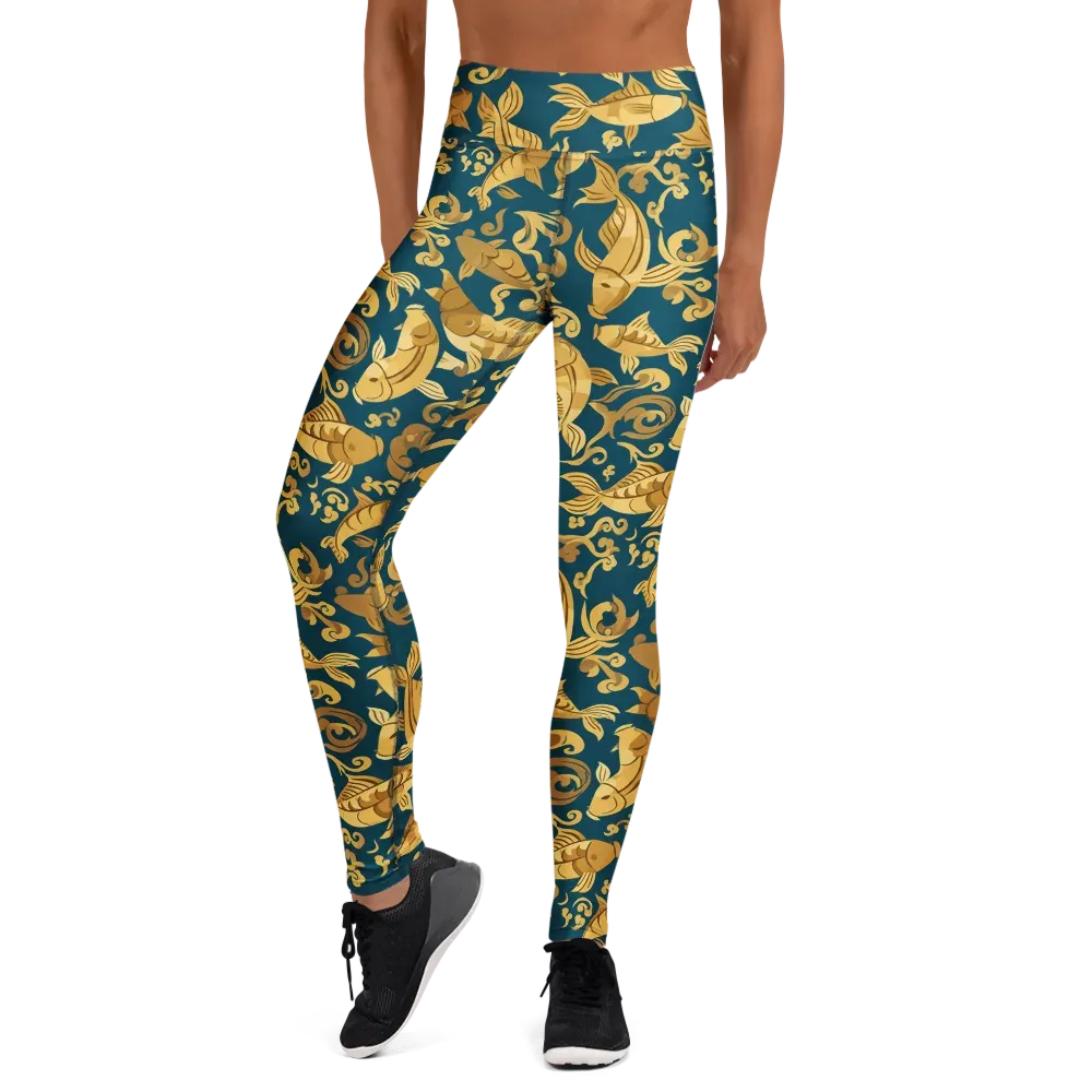Golden Pond on Yoga Leggings — Front