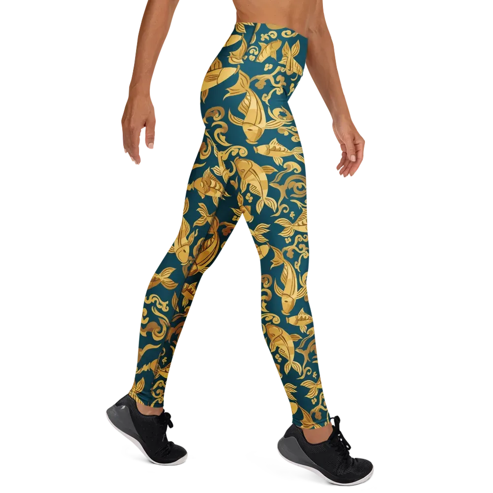 Golden Pond on Yoga Leggings — Right