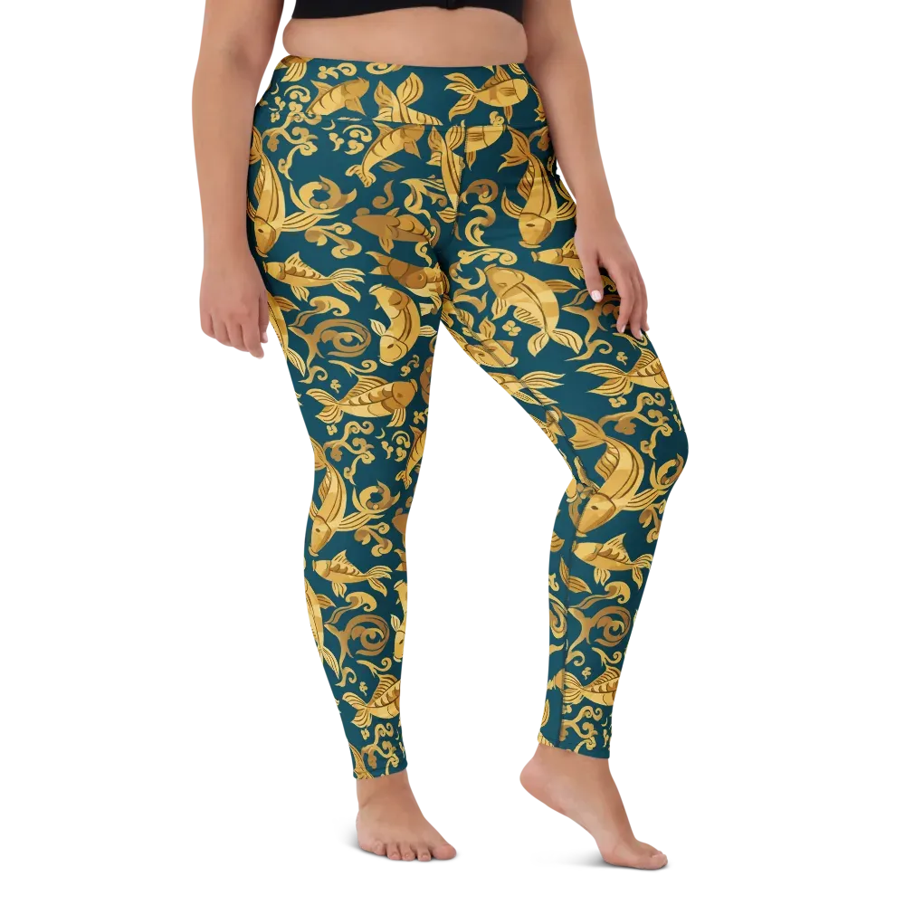 Golden Pond on Yoga Leggings — Front