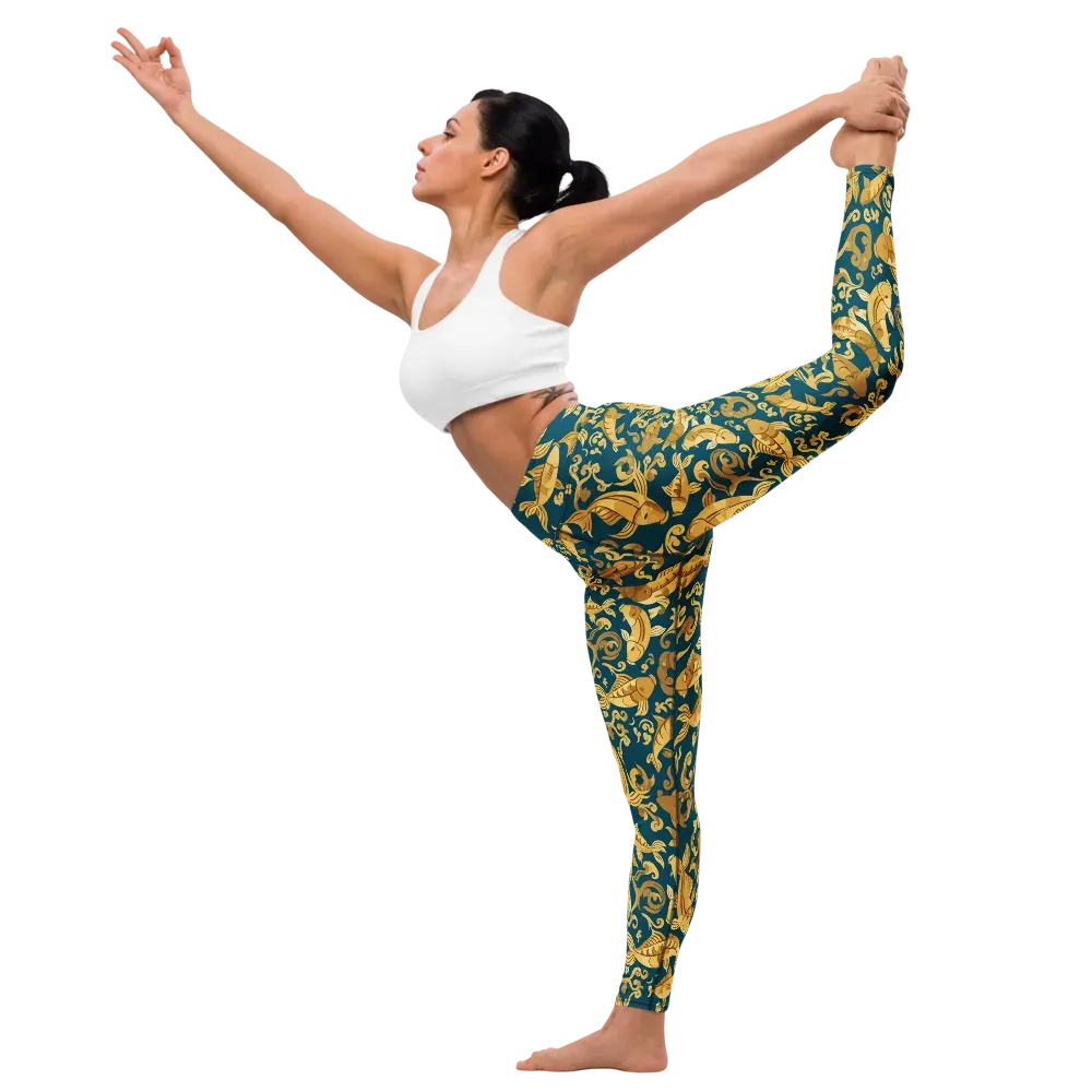 Golden Pond on Yoga Leggings — Left