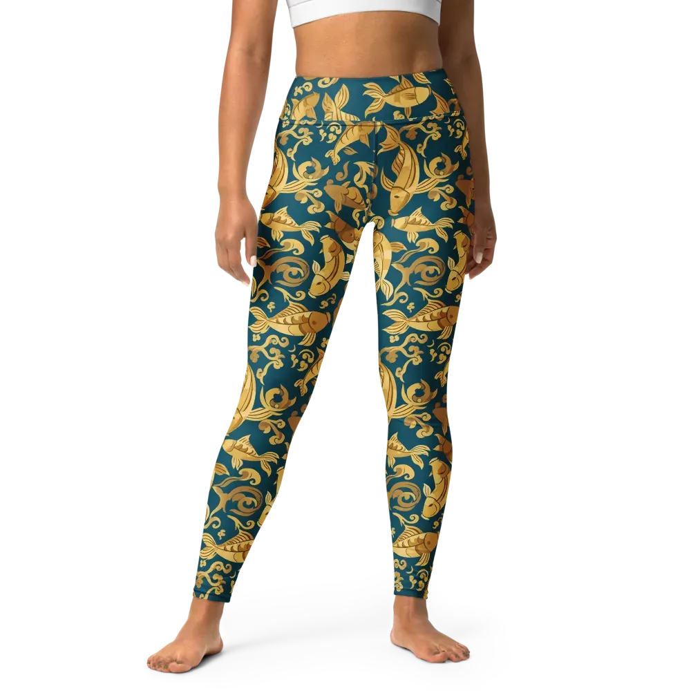 Golden Pond on Yoga Leggings — Front