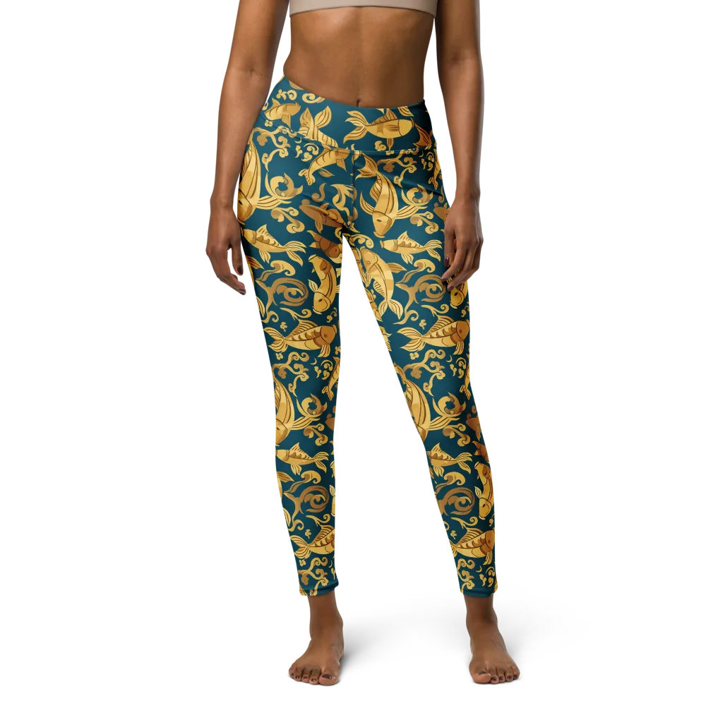 Golden Pond on Yoga Leggings — Front