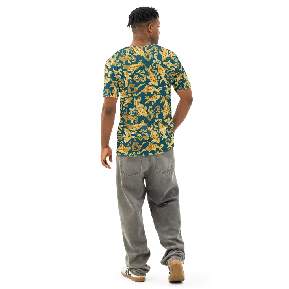 Golden Pond on Men's Cotton Crew Neck T-Shirt — Back