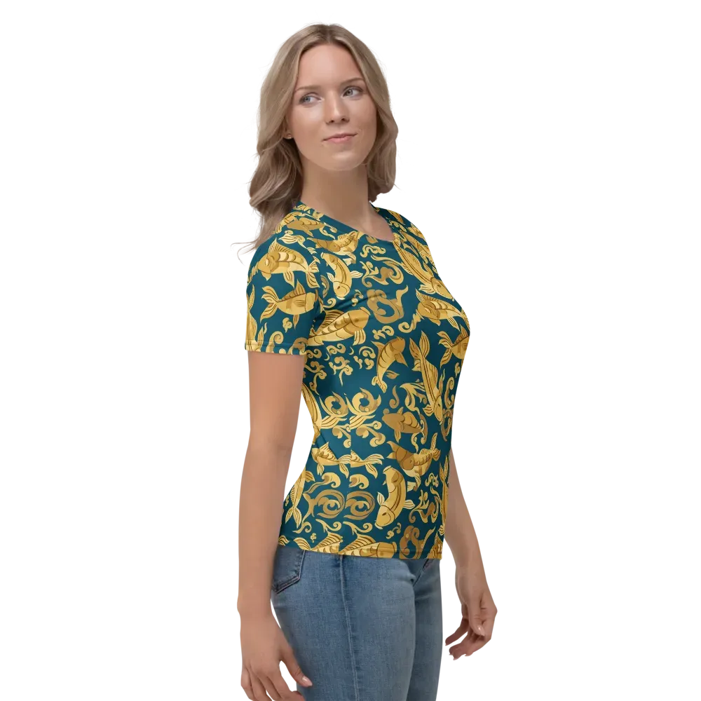 Golden Pond on Women's Crew Neck T-Shirt — Right