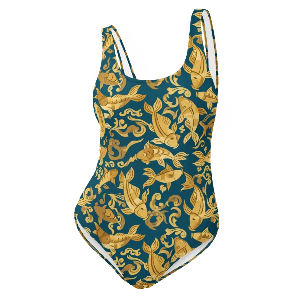 Golden Pond on One-Piece Swimsuit — Front