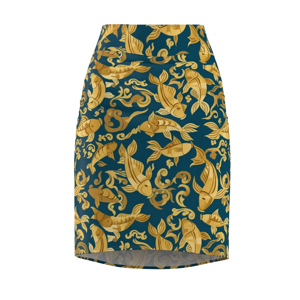 Golden Pond on Pencil Skirt — Front