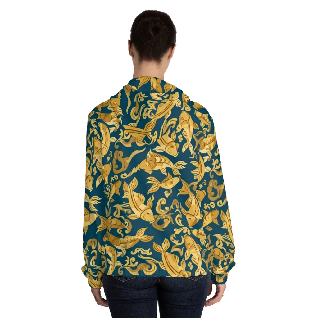 Golden Pond on Women's Full-Zip Hoodie — Back On Person