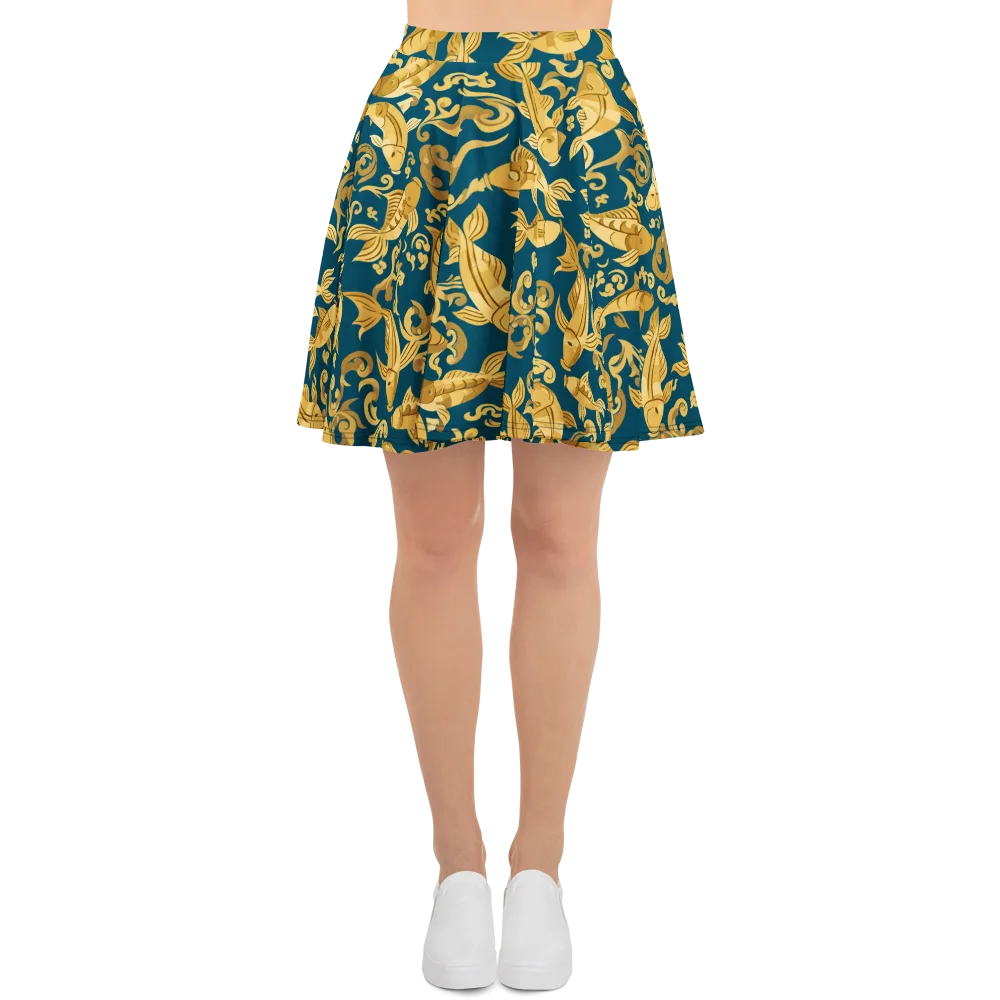 Golden Pond on Skater Skirt — Front