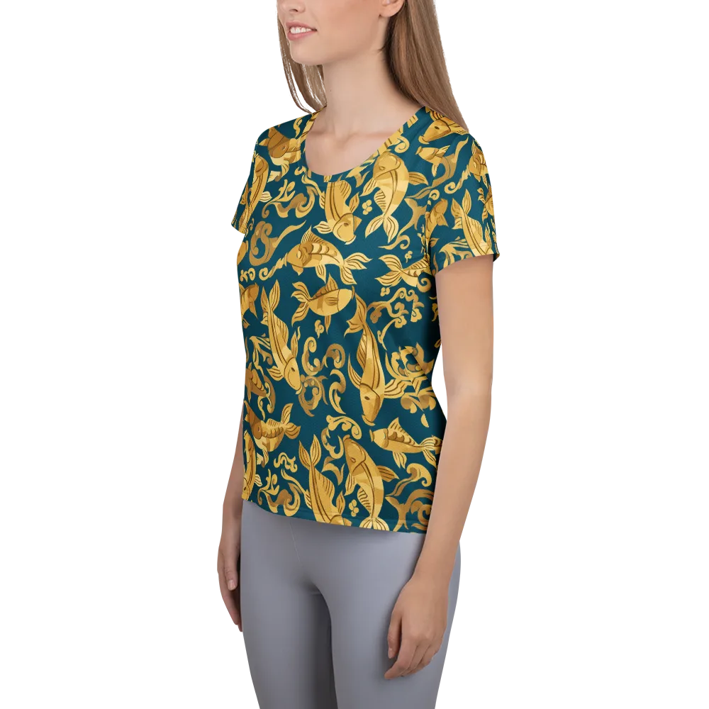 Golden Pond on Women's Athletic T-Shirt — Left