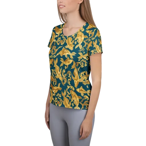 Golden Pond on a Women's Athletic T-Shirt