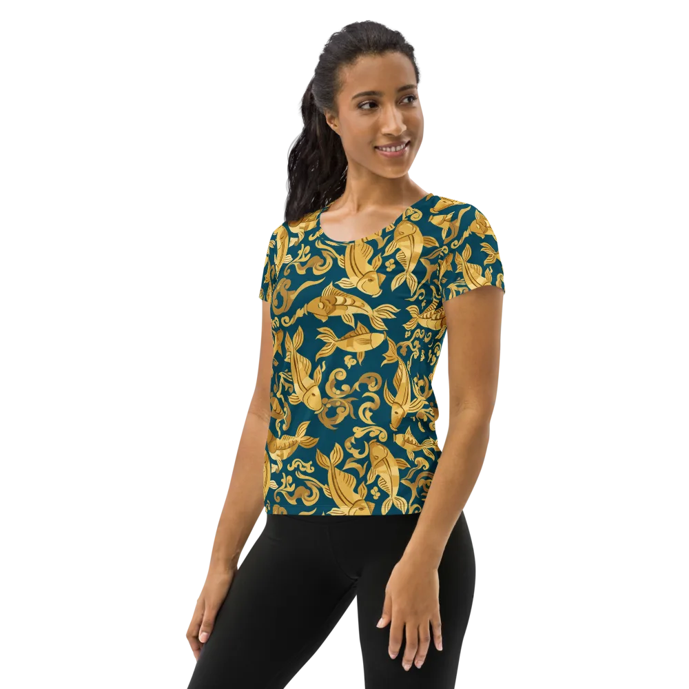 Golden Pond on Women's Athletic T-Shirt — Left