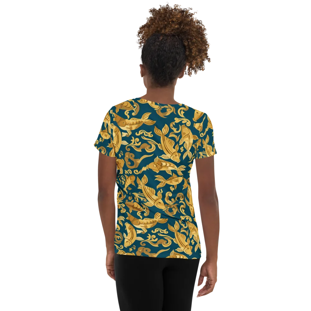 Golden Pond on Women's Athletic T-Shirt — Back