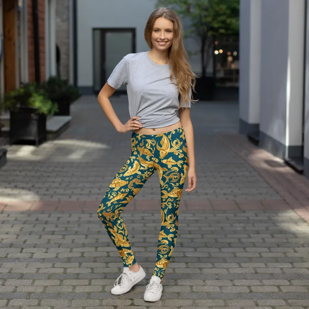 Golden Pond on Leggings — Front