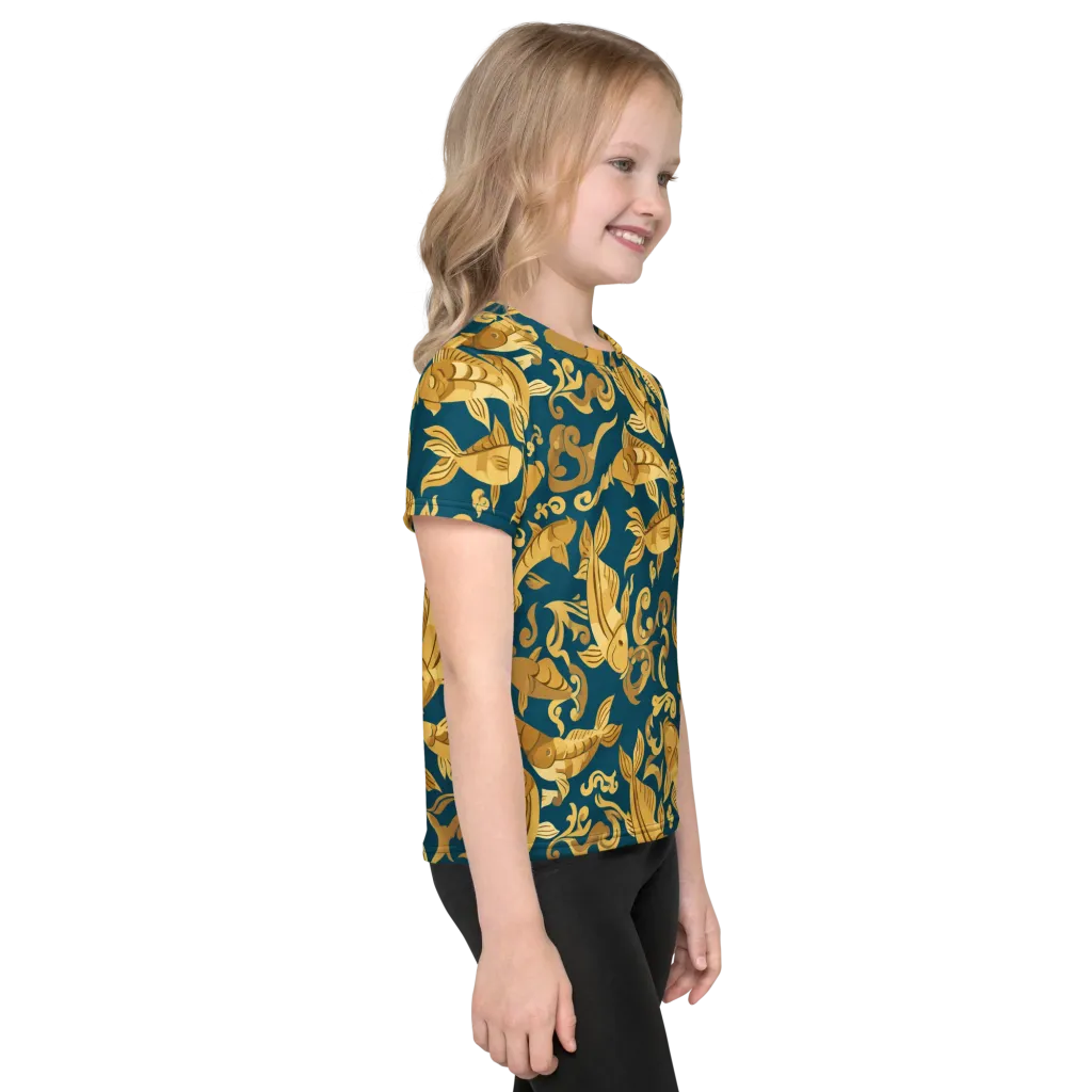 Golden Pond on Kids Crew Neck T-Shirt — Right