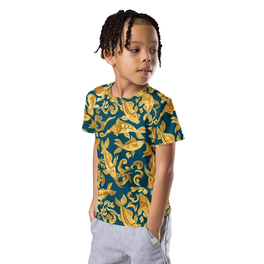 Golden Pond on Kids Crew Neck T-Shirt — Left Front