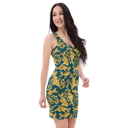 Golden Pond on a Bodycon Dress