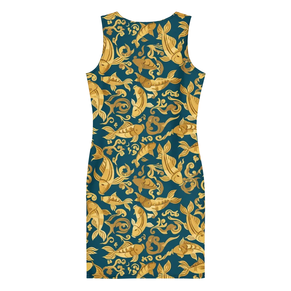 Golden Pond on Bodycon Dress — Back