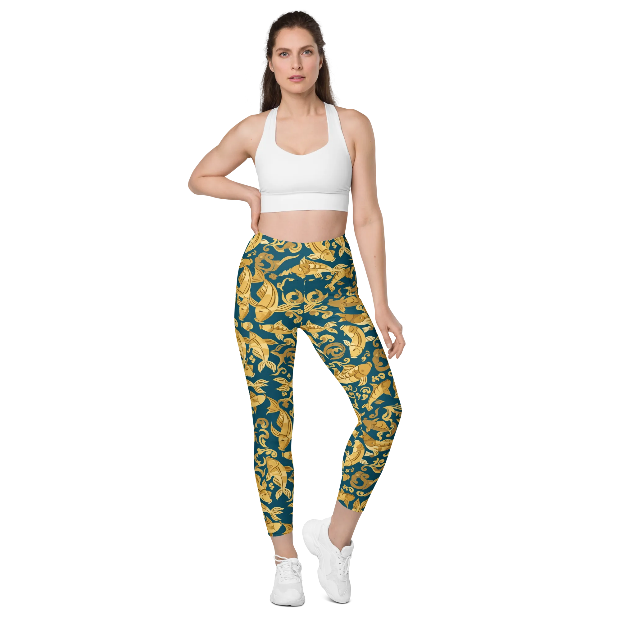 Golden Pond on Leggings with Pockets — Front