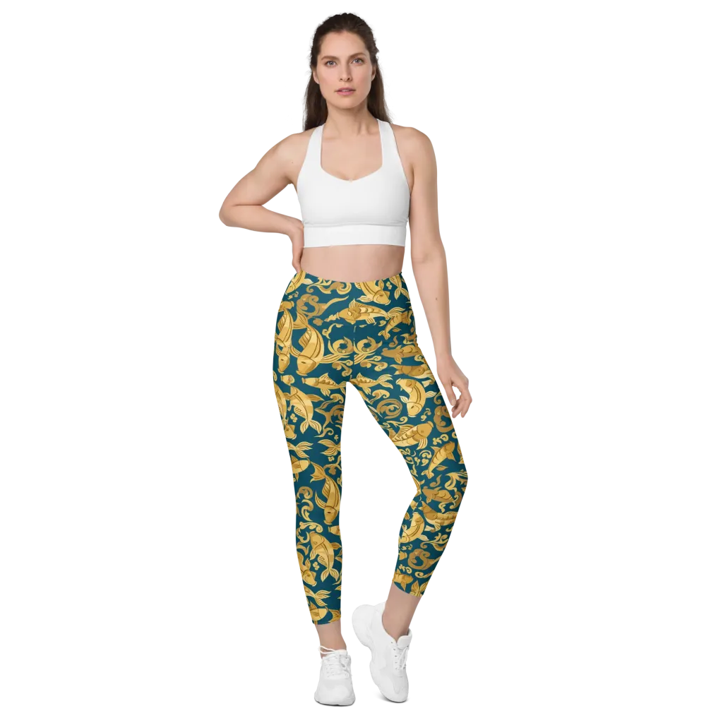 Golden Pond on Leggings with Pockets — Front