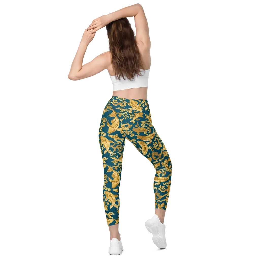 Golden Pond on Leggings with Pockets — Back