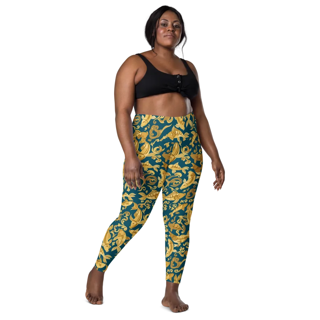 Golden Pond on Leggings with Pockets — Front