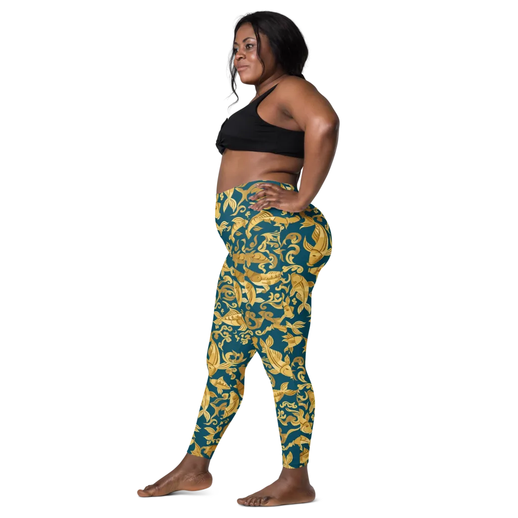 Golden Pond on Leggings with Pockets — Left