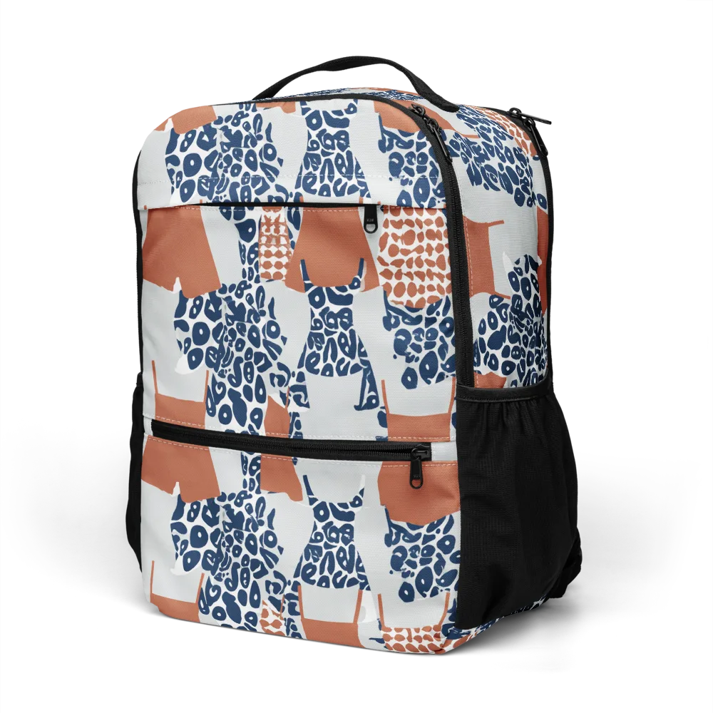 Indigo Apron on Utility Backpack — Left Front