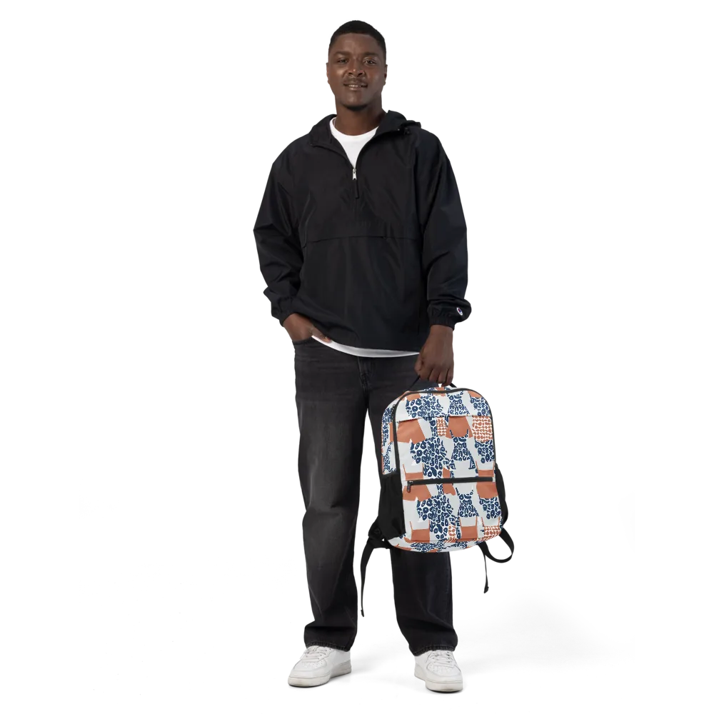 Indigo Apron on Utility Backpack — Front