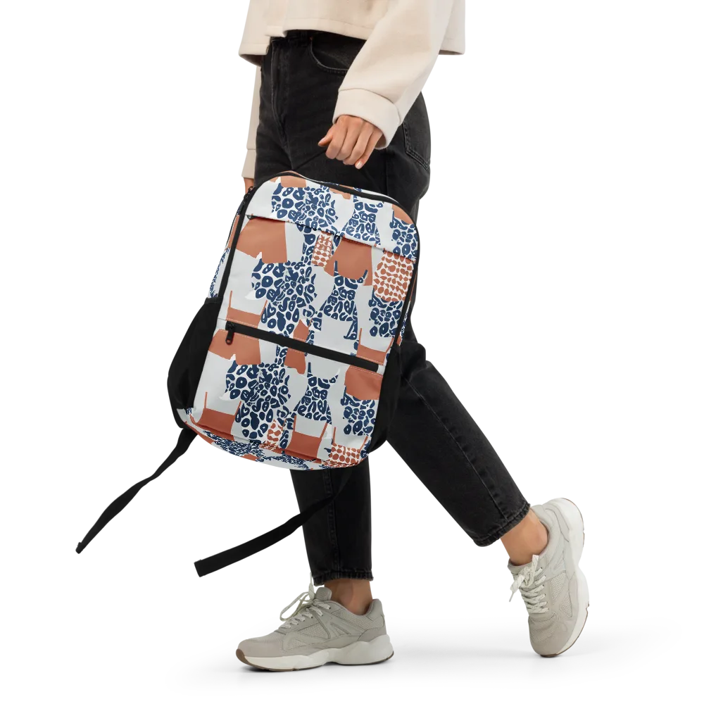 Indigo Apron on Utility Backpack — Front
