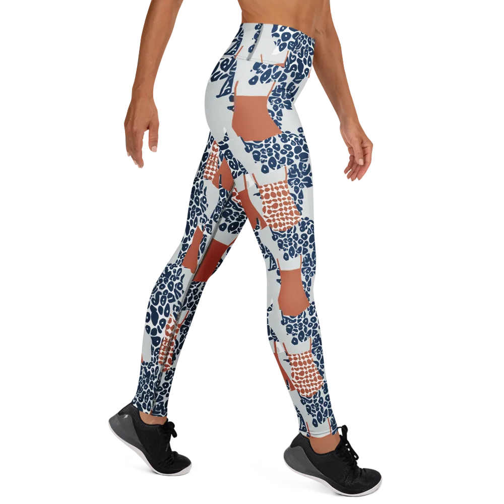 Indigo Apron on Yoga Leggings — Right