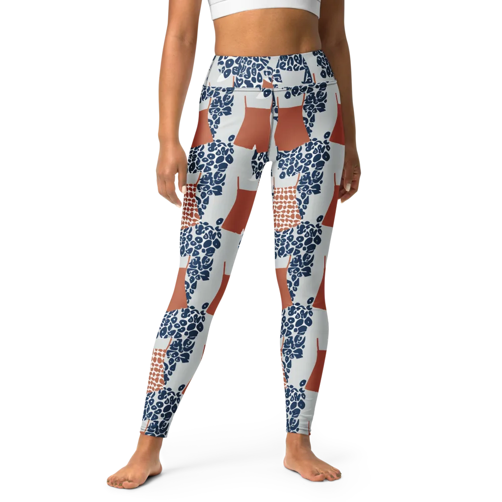 Indigo Apron on Yoga Leggings — Front