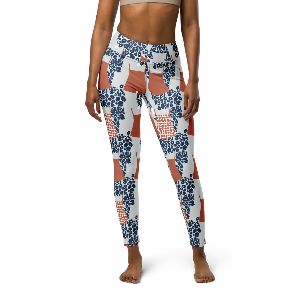 Indigo Apron on Yoga Leggings — Front