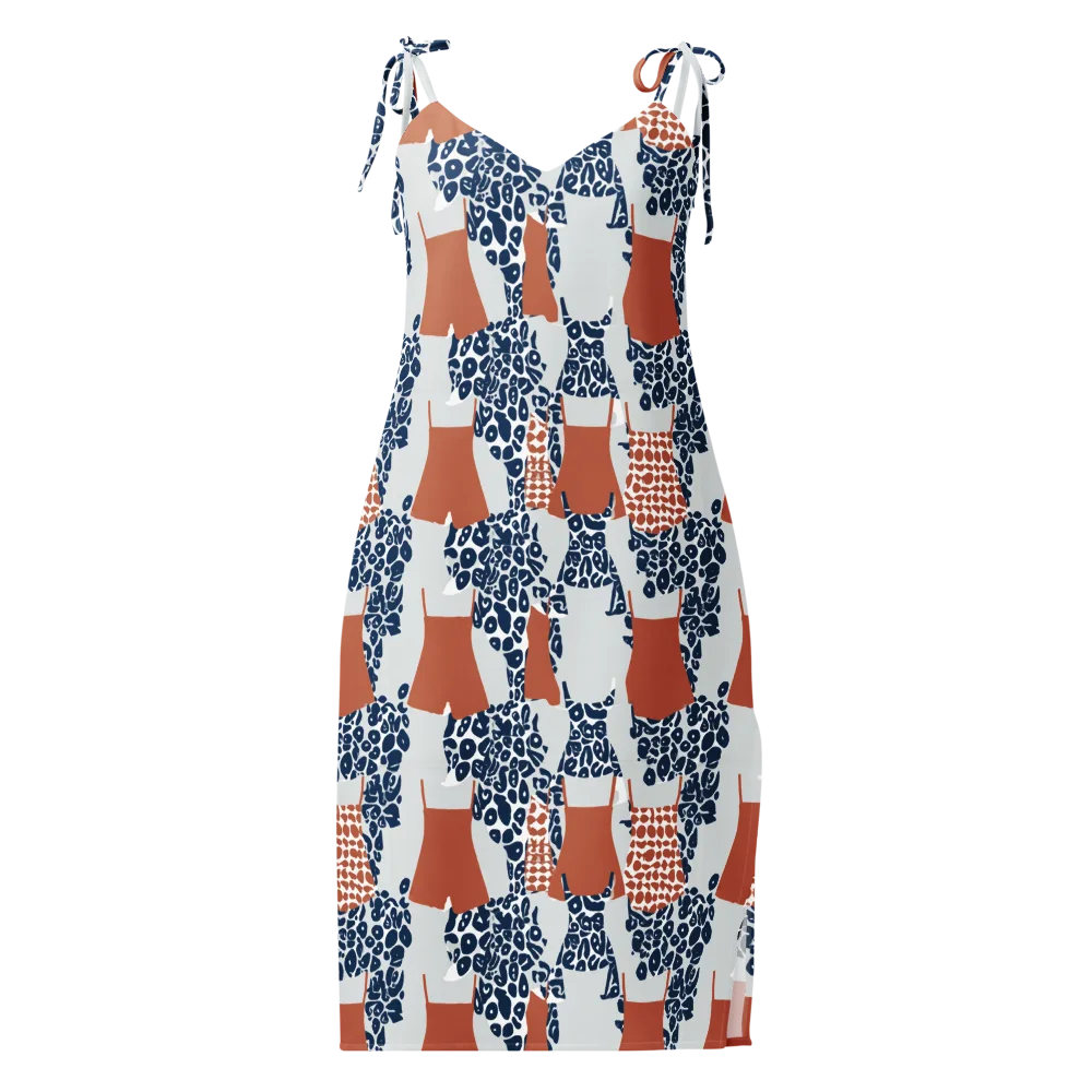 Indigo Apron on Slip Dress — Front