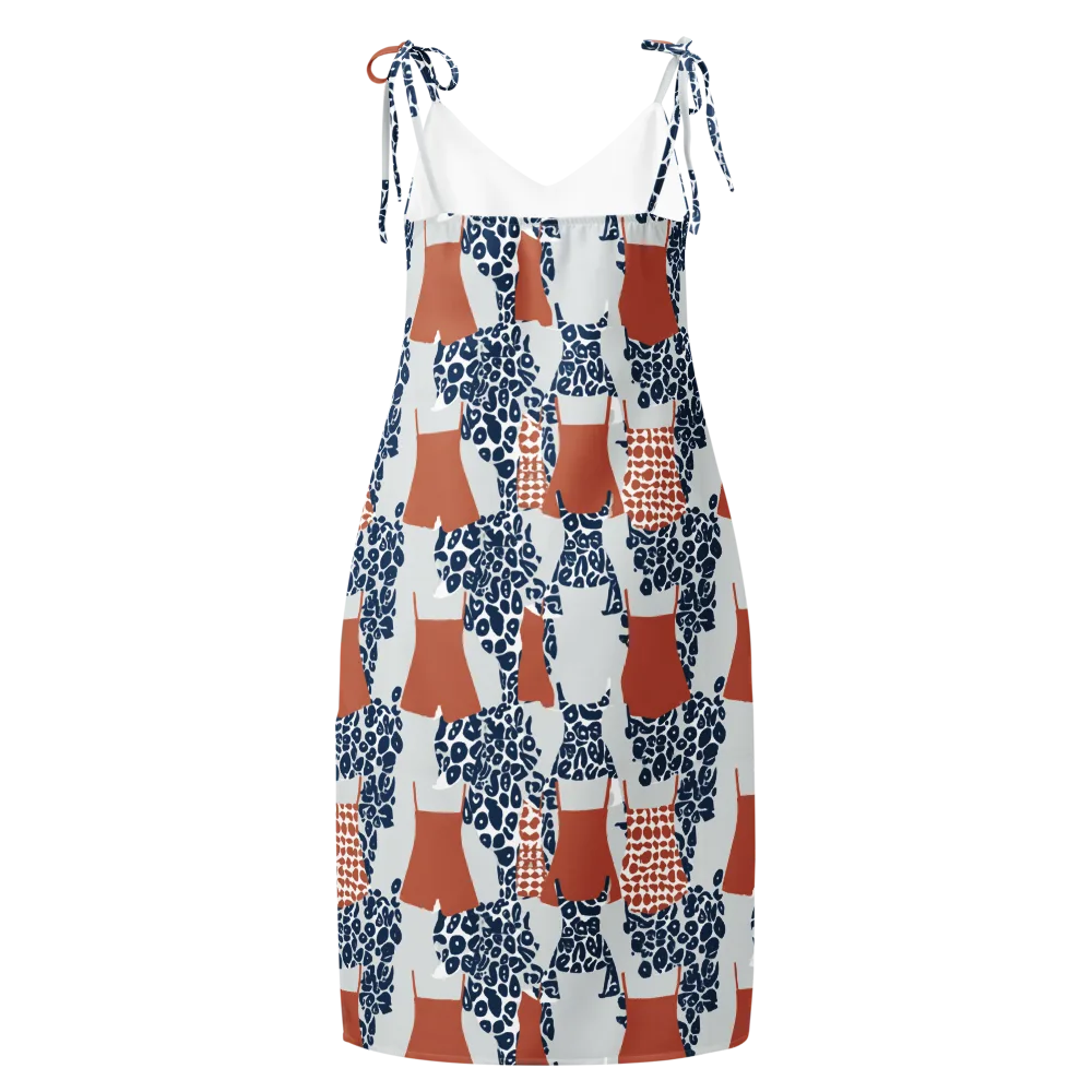 Indigo Apron on Slip Dress — Back