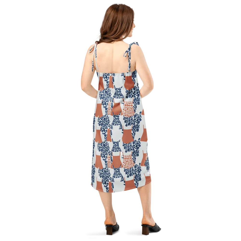 Indigo Apron on Slip Dress — Back