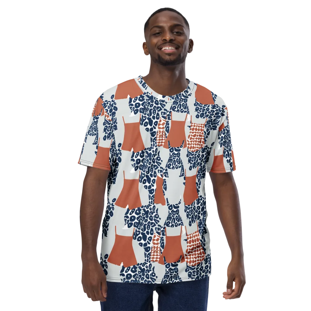 Indigo Apron on Men's Crew Neck T-Shirt — Front
