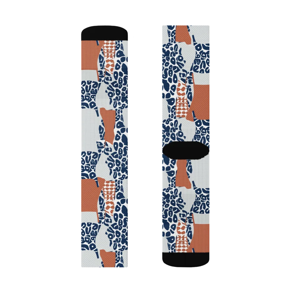 Indigo Apron on Socks — Right Sock