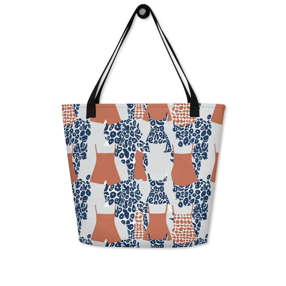 Indigo Apron on Large Tote Bag W/ Pocket — Front
