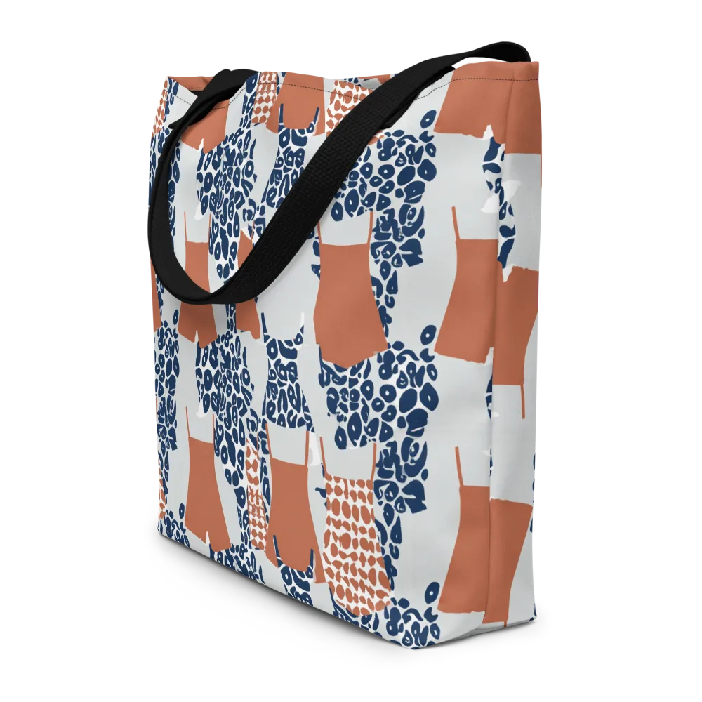 Indigo Apron on Large Tote Bag W/ Pocket — Front