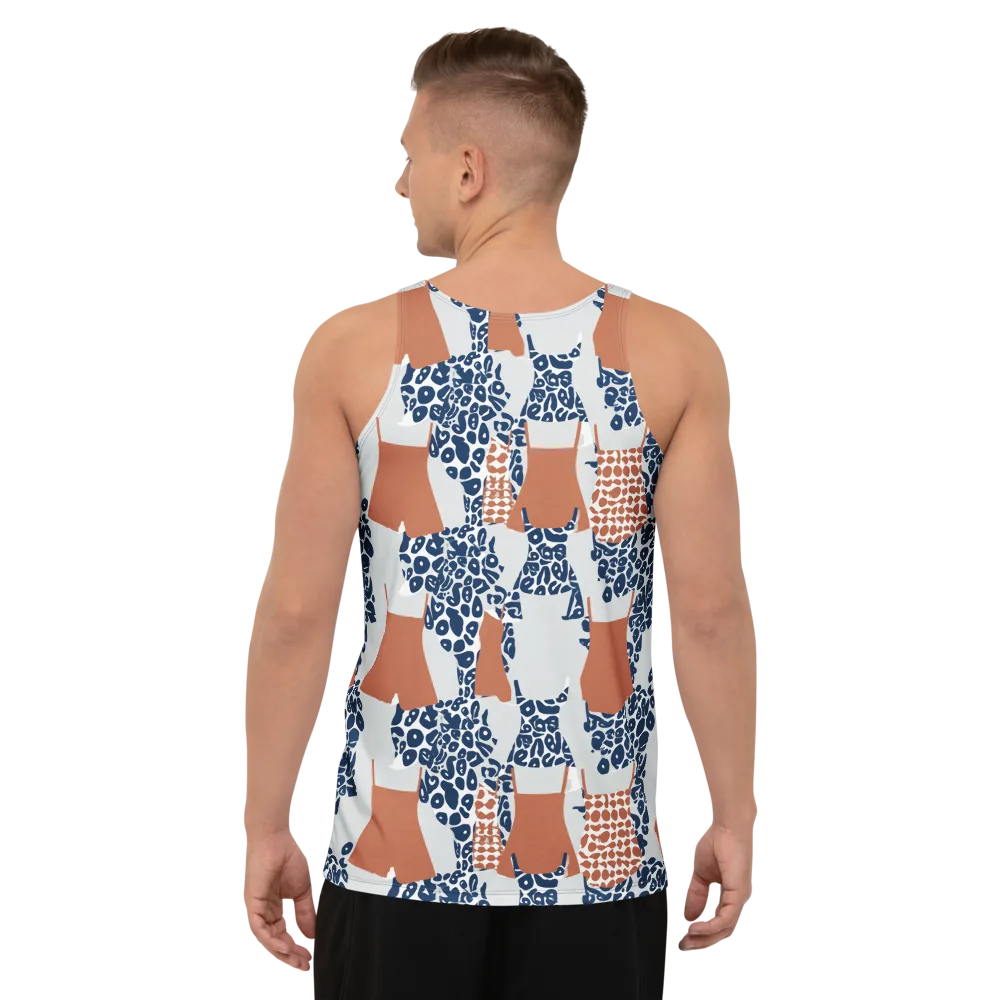 Indigo Apron on Men's Tank Top — Back