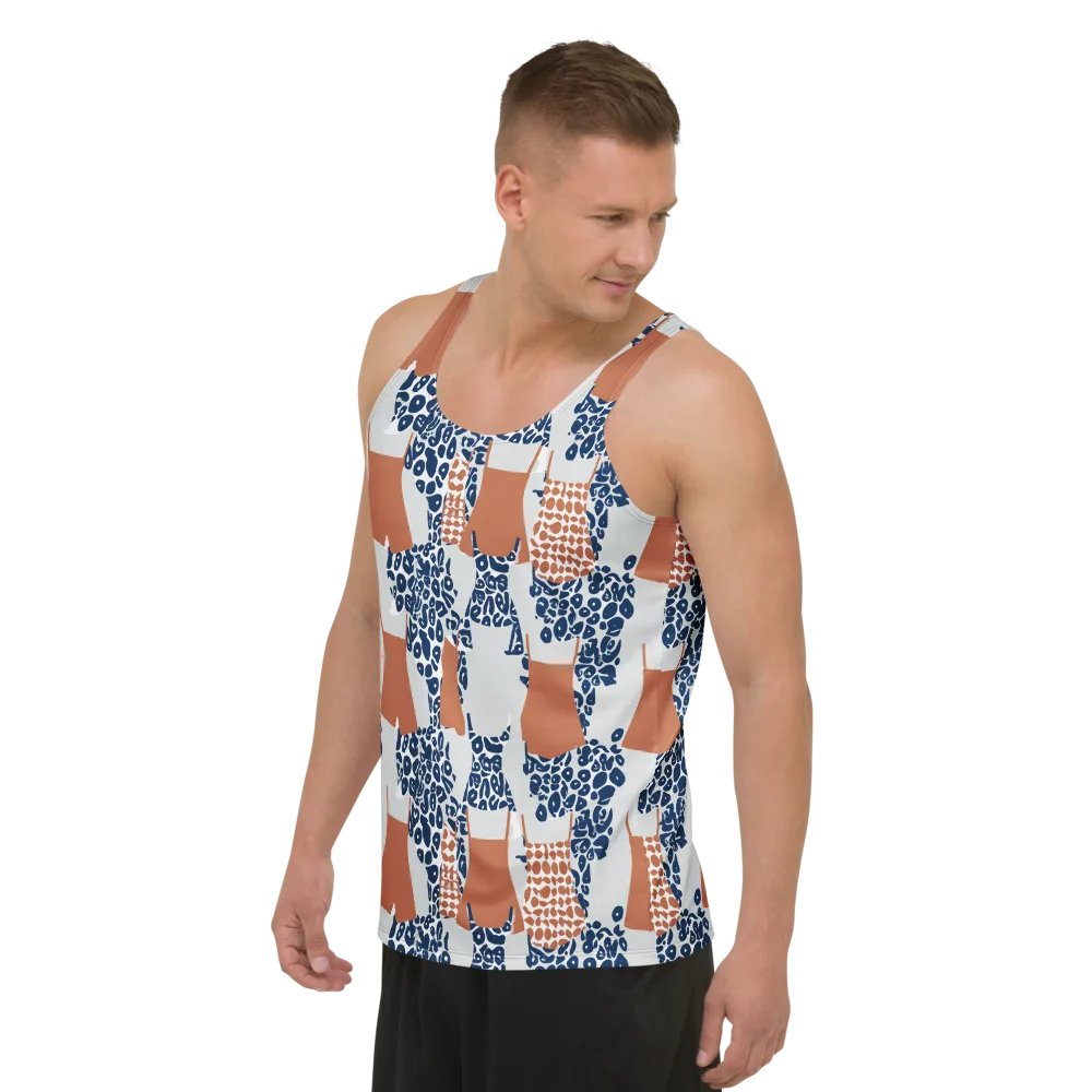 Indigo Apron on Men's Tank Top — Left Front