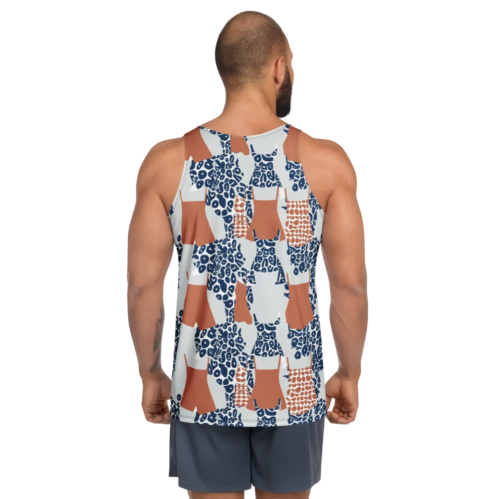 Indigo Apron on Men's Tank Top — Back