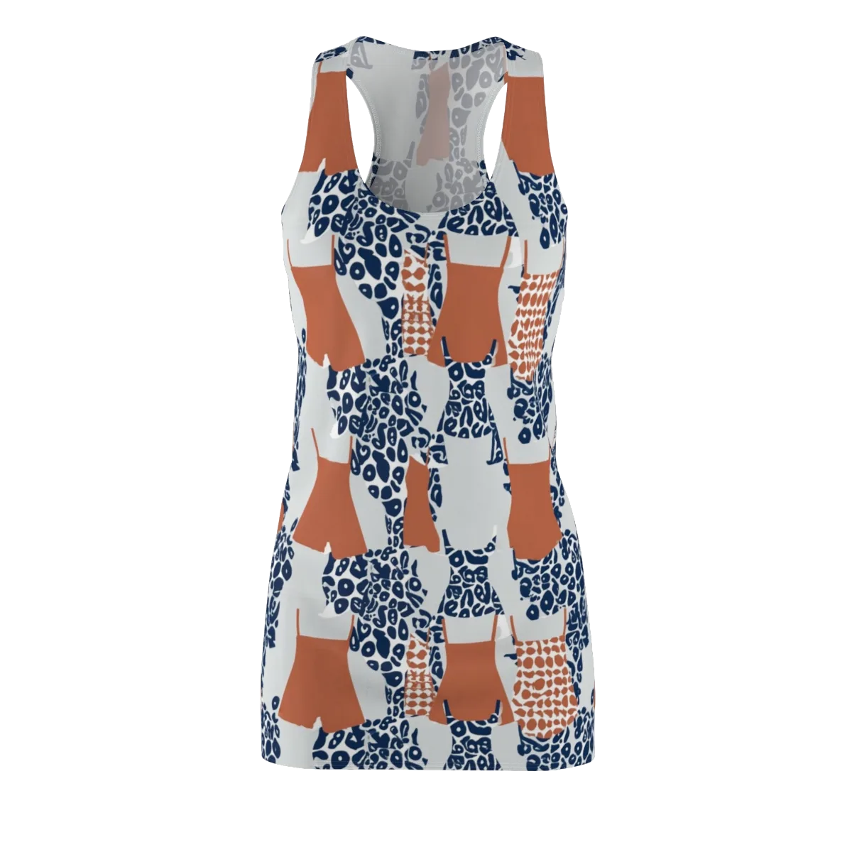 Indigo Apron on Racerback Dress — Front