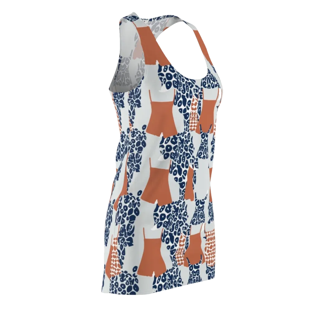 Indigo Apron on Racerback Dress — Front Side