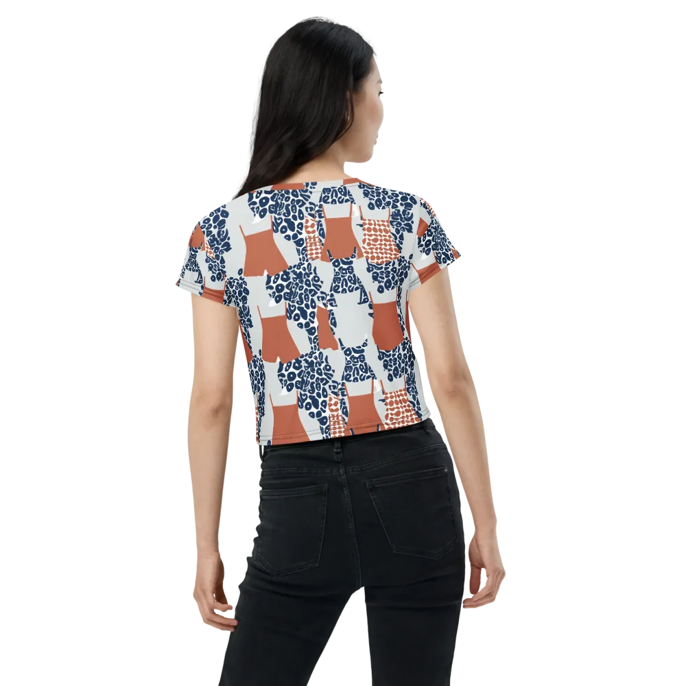 Indigo Apron on Crop Tee — Back