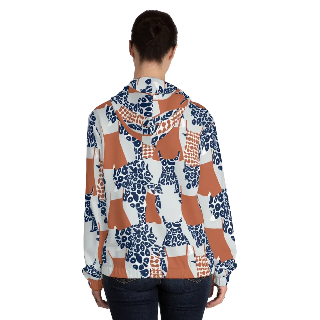 Indigo Apron on Women's Full-Zip Hoodie — Back On Person
