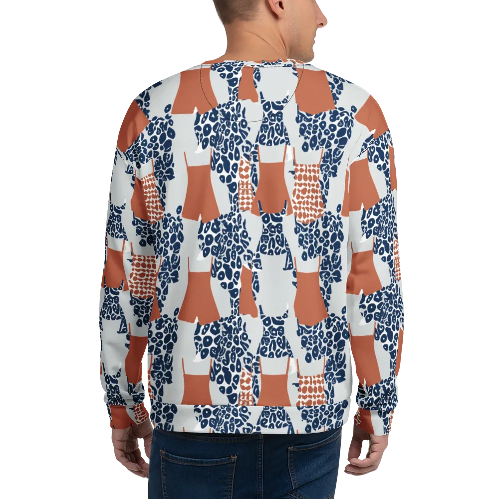 Indigo Apron on Sweatshirt — Back