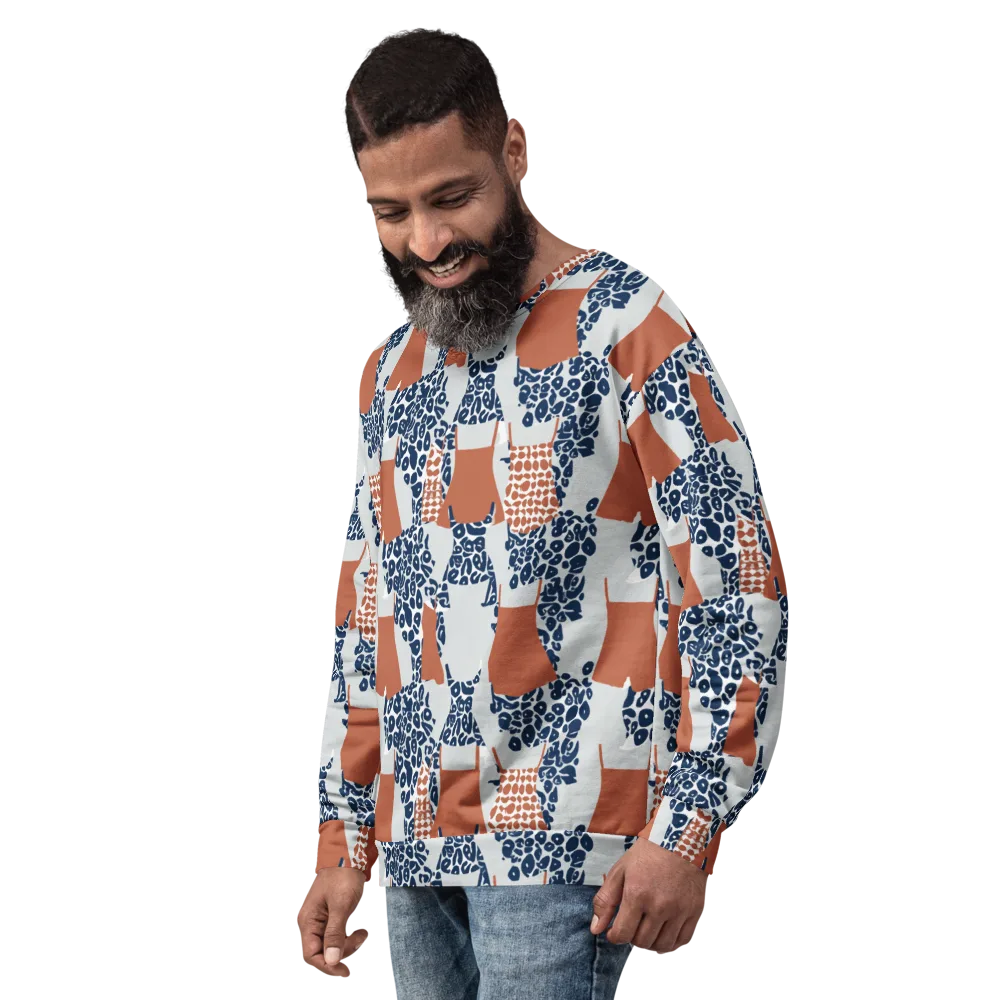 Indigo Apron on Sweatshirt — Left Front
