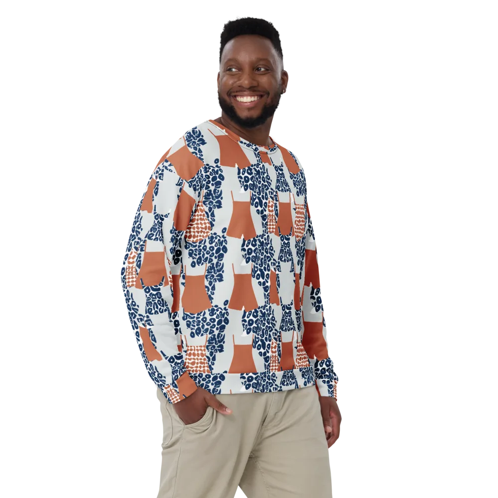 Indigo Apron on Sweatshirt — Front